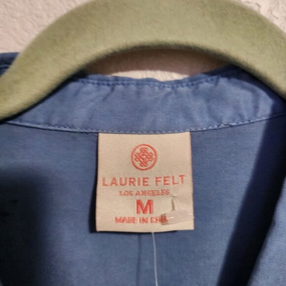LAURIE FELT Easy Button Down TENCEL Shirt Washed Blue NEW size M - Picture 5 of 9